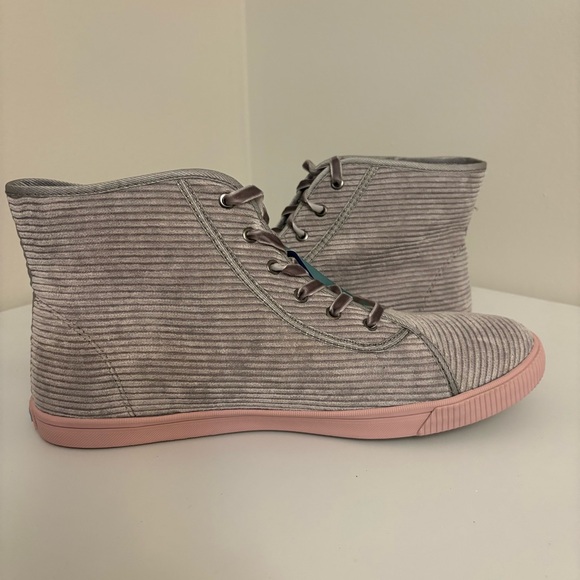 Toms Camarillo Corduroy Shoes Women’s Size 10 Gray High Top Ortholite Sneakers - Picture 7 of 13